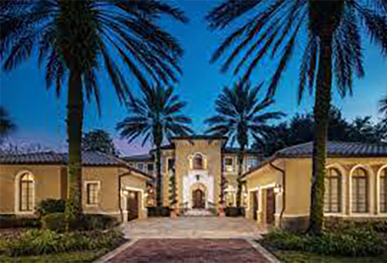 Luxury Orlando homefront with palm trees